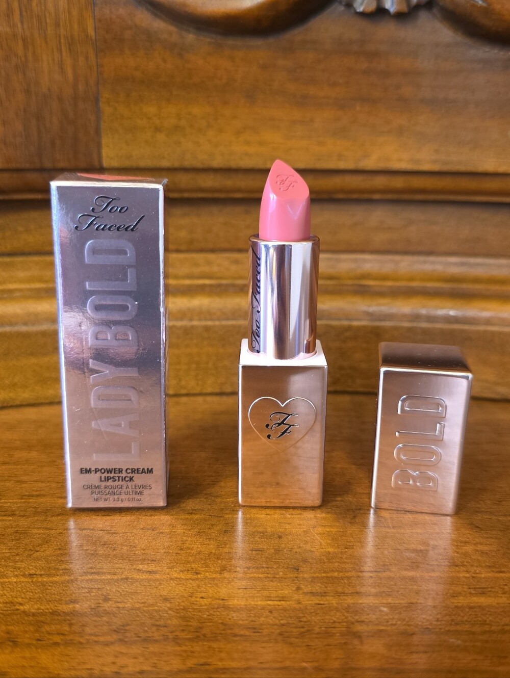 Too Faced Lady Bold EM-Power Cream Lipstick, Dear Diary .11oz--NIB
